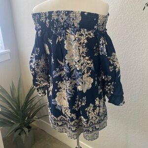Nostalgia Boutique Navy and Floral Top